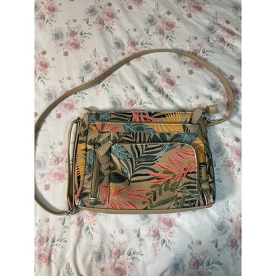 MultiSac Tropical Print Crossbody Purse Multi Pocket