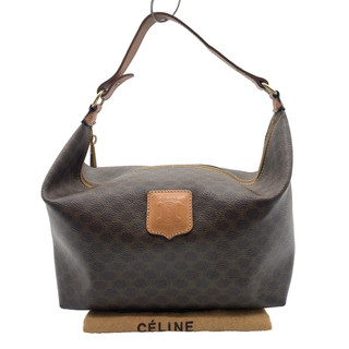 Auténtico bolso de hombro Celine Macadam parche PVC cuero marrón con bolsa para el polvo AK050129