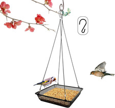 Hanging Bird Feeder Tray for Outside Wild Birds,Platform Bird Feeding Metal Mesh