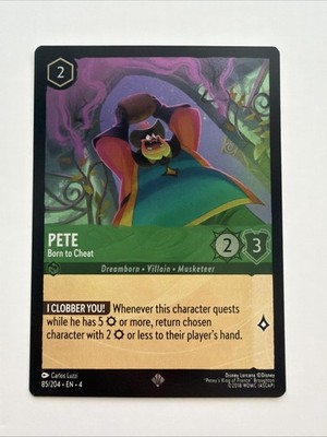 Pete Born to Cheat Cold Foil Super Rare Lorcana Ursula's Return 85/204 NM