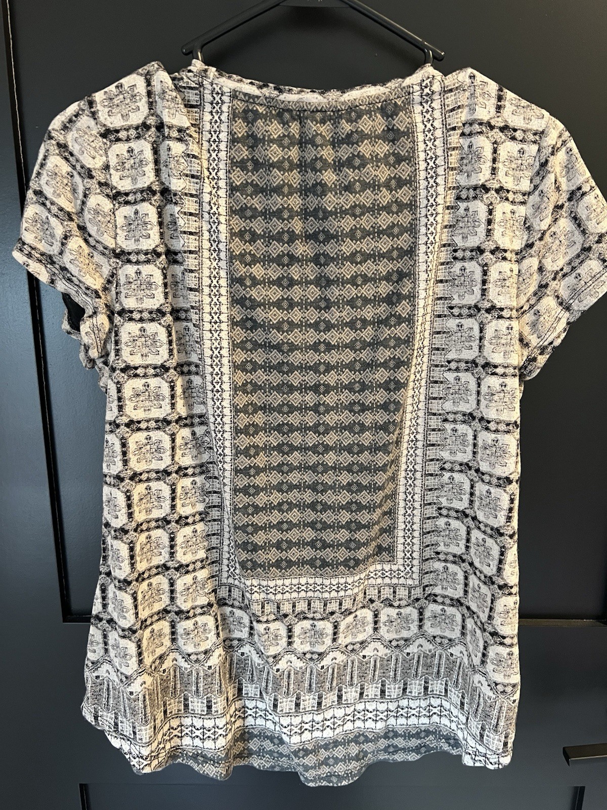 Patterned Short Sleeve Flowy Lightweight Blouse - image 3