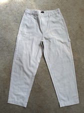 RVCA Pants Size 28 Cream Ivory Straight Americana Fit Cotton Pockets Carpenter