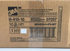 Box of 10 - 3M Hood H-410-10 / 07037(AAD) with Collar QC for PAPR , H-410 New