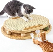 Cat Scratcher with Ball Track Toy, Sisal Scratch Pad for Indoor Adult Cats, W...