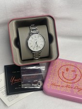 Fossil Jacqueline Silver Glitter Watch Matching Snap Bracelet Date Window ES4512