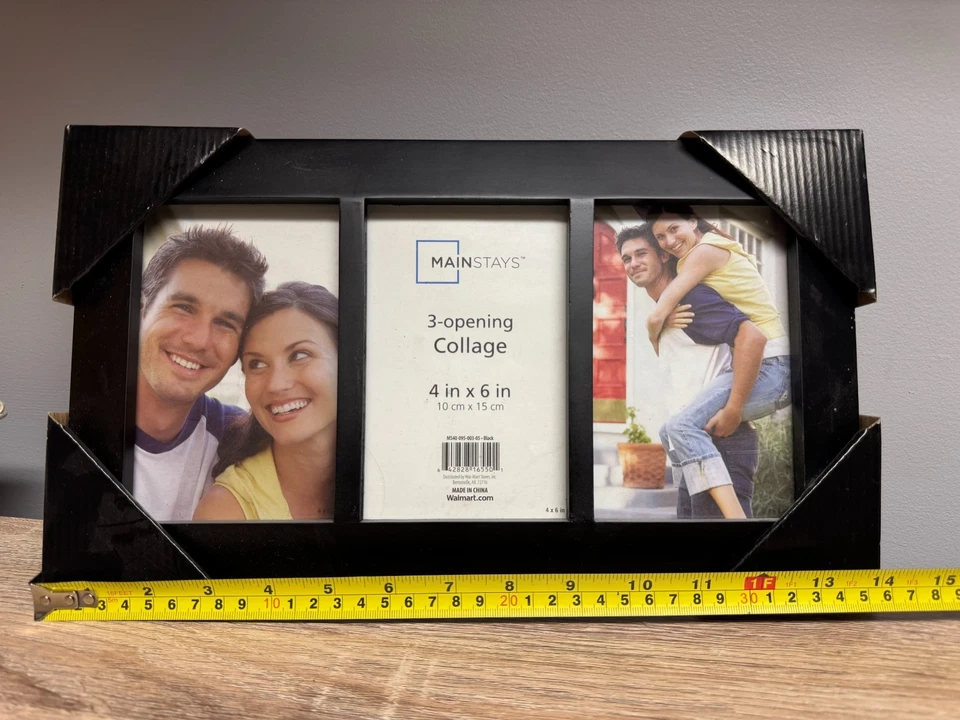 Mainstays 3-opening Collage in Black Wood Frame for three 4 x 6 in - Image 2 of 3