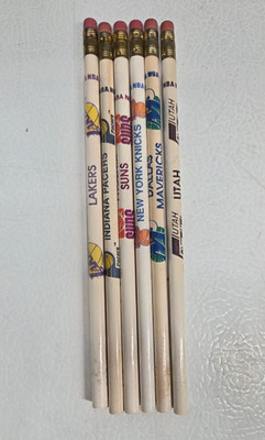 Lot of 6 Vintage NBA Team Pencils Unsharpened