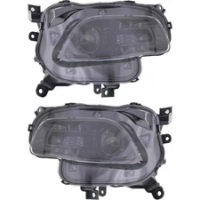For Jeep Cherokee Headlight 2014 2015 Pair Driver & Passenger Halogen Black Trim