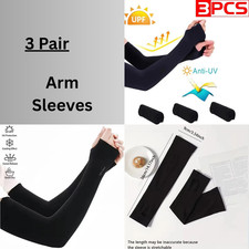 3 Pairs Cooling Arm Sleeves Cover UV Sun Protection Sports Outdoor For Men Women