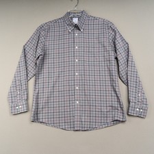 Brooks Brothers Regent Shirt Mens L Gray Check Cotton Button-Down Non Iron
