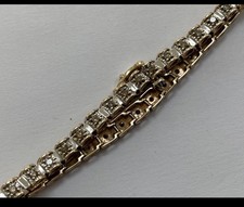 9CT GOLD DIAMOND BRACELET small wrist size measures 7,1 inches long 1 CARAT