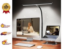 LED Desk Lamp with Clamp   360  Flexible Dimmable Light, Eye-Care, USB Adapter