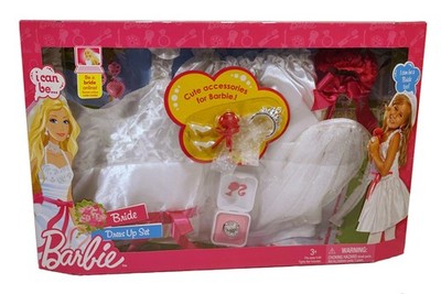 Barbie Bride Dress Up Set - Top, Skirt, Veil, Ring, Ring Box, Earrings & Bouquet