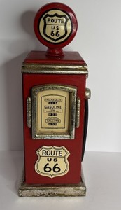 Route 66 USA Vintage Wood Gas Pump (Key Cabinet) - Collectible, Automobilia