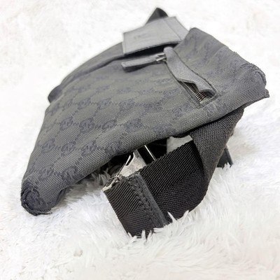 GUCCI GG Canvas Waist Pouch Shoulder Bum Bag Belt Bag Black
