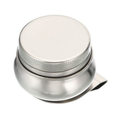 2''x1.8'' Palette Farbtopf Behälter Becher mit Deckel Clip für Ölmalerei Silber