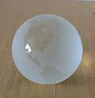 Vintage Signed Tiffany & Co Clear and Frosted Glass World Globe Paperweight