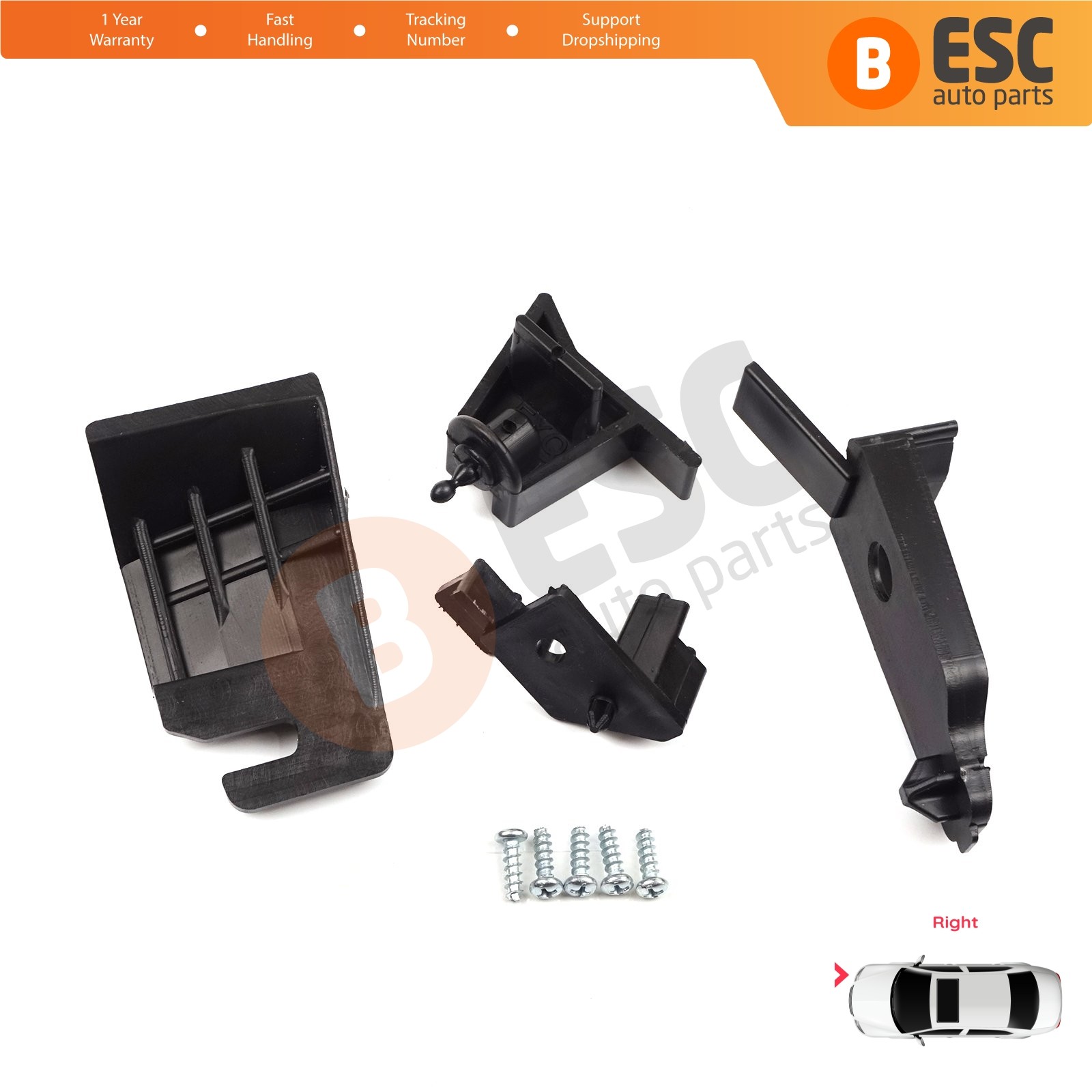Headlight Repair Brackets Right for Ford Transit Tourneo Courier MK1 ET7613W029