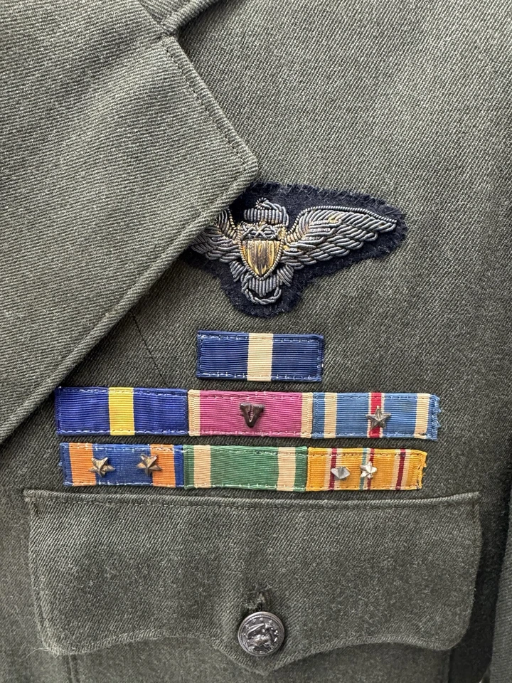 WW2 Original USN Fighter Pilots Green Commander’s Uniform - Image 4 of 4