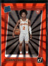 2021-22 Donruss #208 Sharife Cooper Holo Orange Laser Rated Rookie Hawks