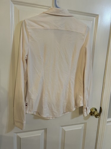 Tommy Hilfiger Cotton Pink Striped Button Down Shirt Size Medium Women's - Picture 5 of 7