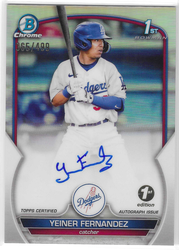 2023 Bowman - Chrome Prospects Yeiner Fernandez #BCP-138 Refractor /499 (RC)