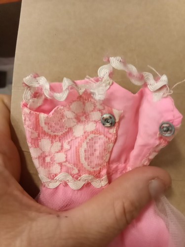 Barbie Pink Formal Homemade Hm Mod Pink Lace Formal Dress Shawl Purse Set - Picture 14 of 19
