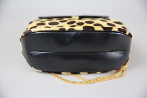 Vintage 60's GRETA soft original faux Leopard bag purse with brass finishings - Picture 9 of 16