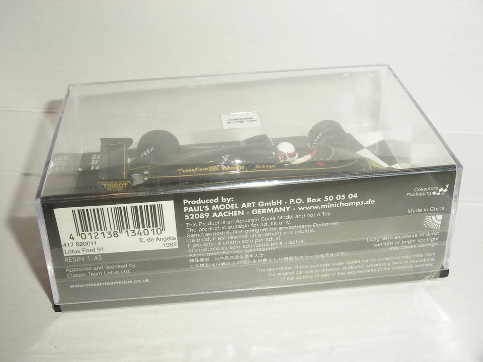 1/43 Minichamps 417 820011 - 1982 Lotus 91 De Angelis - NEW - Image 2 of 3
