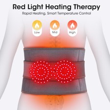 Heated Lower Back Massager for Pain Relief, Lumbar Belt with Vibration Massage