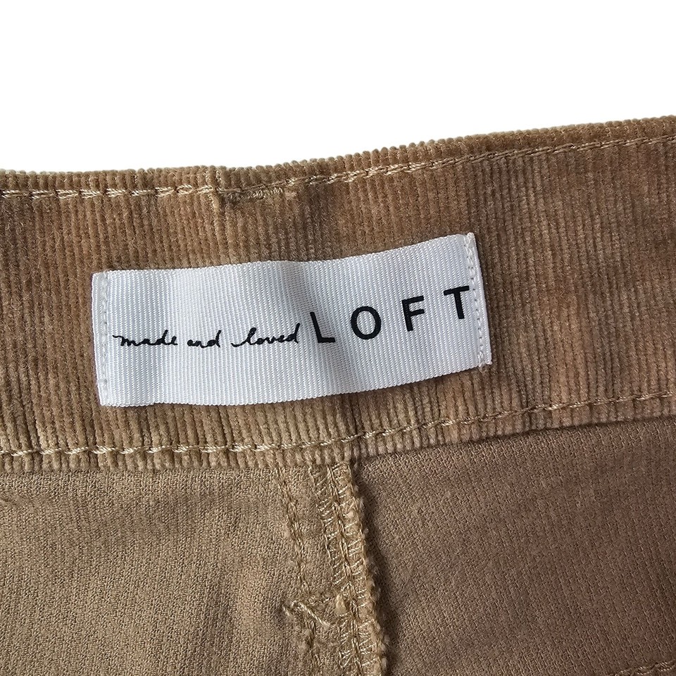 Loft High Rise Skinny Tan Cords Womens 31x29 Stretch Cotton Corduroy