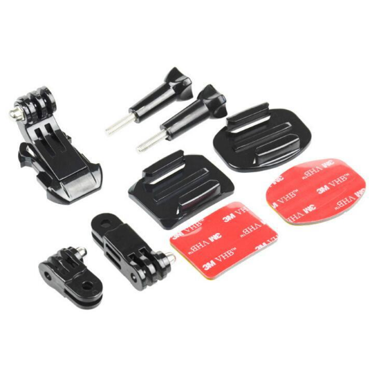 3sets J-shaped Buckle Base Support Helmet Mount Accessories Set for GoPro Hero