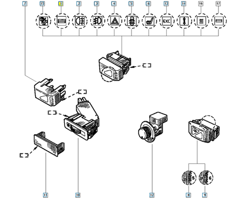 INTERRUTTORE PULSANTE LUNOTTO TERMICO RENAULT CLIO I - RENAULT 7700797781/1 - Imagen 5 de 5