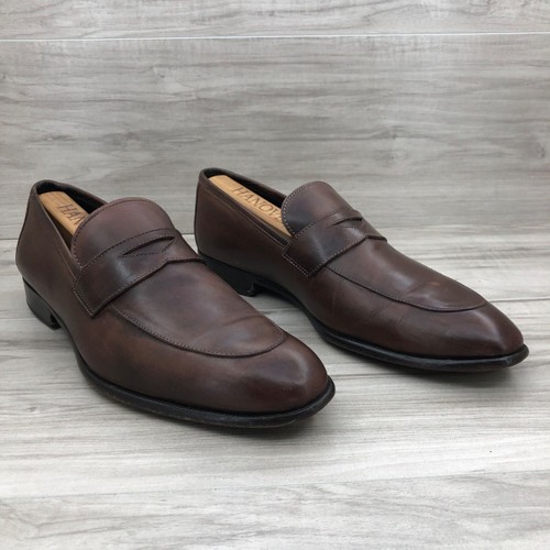 Paul Evans Penny Mocasines Para Hombres 8 Zapatos Sin Cordones de Cuero Marrón - Imagen 2 de 13