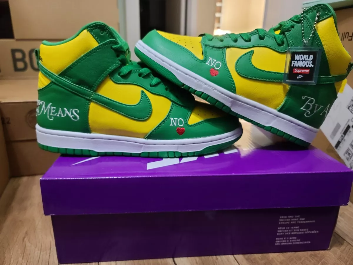 Nike SB Dunk High x Supreme By Any Means - Brazil 2022, Size 6