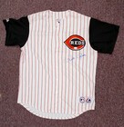 PETE ROSE Signed Majestic Cincinnati Reds Pinstripe Jersey JSA COA Size L — photo 1