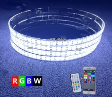 JHB 15.5" DOUBLE ROW RGBW LED illuminated Trucks LED Wheel Rings Lights Set of 4