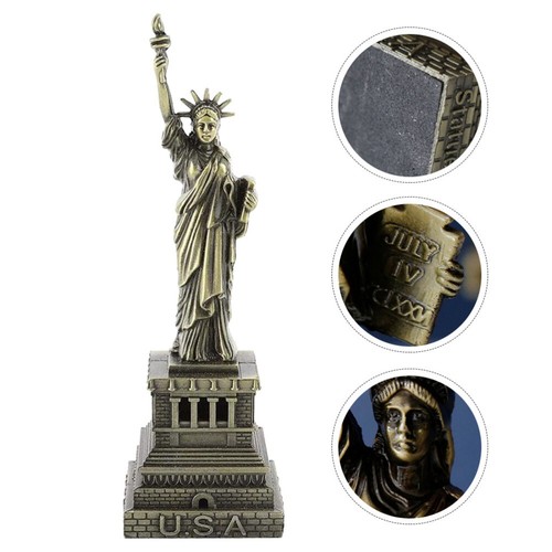 Estatuilla grande de oficina de metal de la Estatua de la Libertad - recuerdos - Imagen 7 de 16