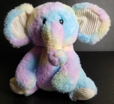 Spark Create Image Plush Animal Pastel Color Elephant w/Crinkle Sound Ears 10''