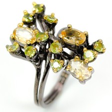 Handmade Jewellry Gift 925 Sterling Natural Citrine Silver Ring / RVS292