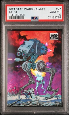 PSA 10) 2021 Star Wars Galaxy #27, “AT-ST” Refractor | eBay