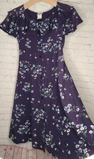 Vtg 90s Floral Ruffles Buttons Flutter Sleeve Cottagecore Dress Girls Sz 12