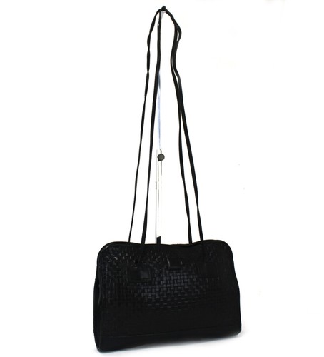 FENDI Webbing Black Leather Hand Bag Sling Bag Shoulder Bag Italy Used - 第 1/18 張圖片