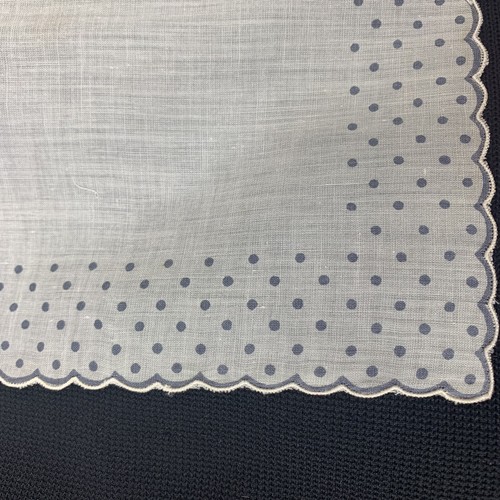 Vintage NWT White With Gray Polka Dots Hankie/Handkerchief Burmel Original - Picture 4 of 4