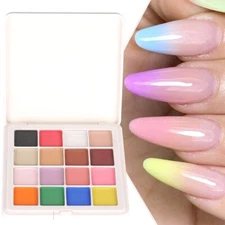 16 Colors Gradient Nail Powder Solid Magic Glitter Neon Chrome Rubbing Dust