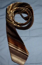Men's Necktie Dino Orsini Vtg XL 62" x 3 Browns Designer Polyester Wash n Wear