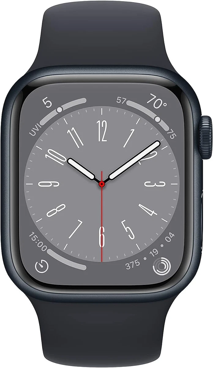 Apple Watch Series 8 GPS 41mm Midnight Aluminum Case with Midnight Sport Band - S/M