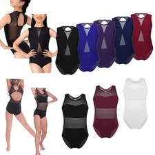 Girls Mesh Ballet Dance Leotard Dress Kids Gymnastics Dancewear Costume 3T-14