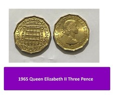 1965 Queen Elizabeth II Three Pence  - Pre-owned 