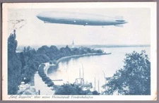 AUSTRIA Germany 1932 ZEPPELIN - nice Airship above Friedrichshafen PPC BREGENZ 